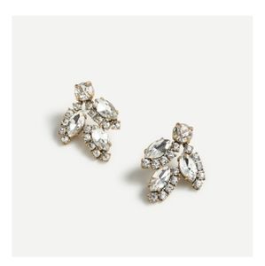 Crystal Leaf Stud Earrings
